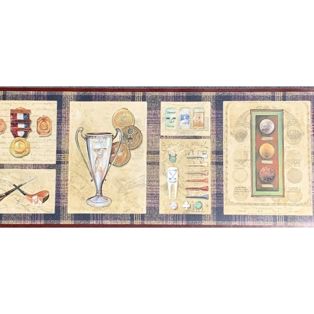 Vintage Chesapeake Golf History Wallpaper Border 3 count